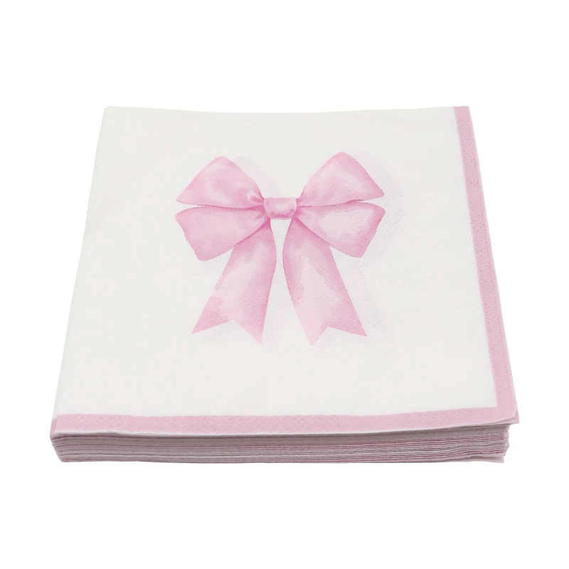 Pink Bow Paper Beverage Napkins, 20ct. by Celebrate It™