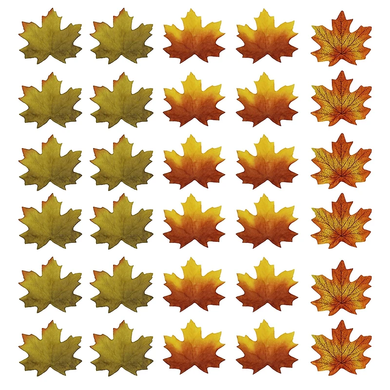 Yellow, Orange & Green Maple Leaves with Shimmer, 30ct. by Ashland®