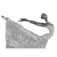 16" Gray Traditional Ballerina Sculpture