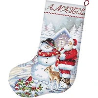 Letistitch Snowman And Santa Stocking Counted Cross Stitch Kit