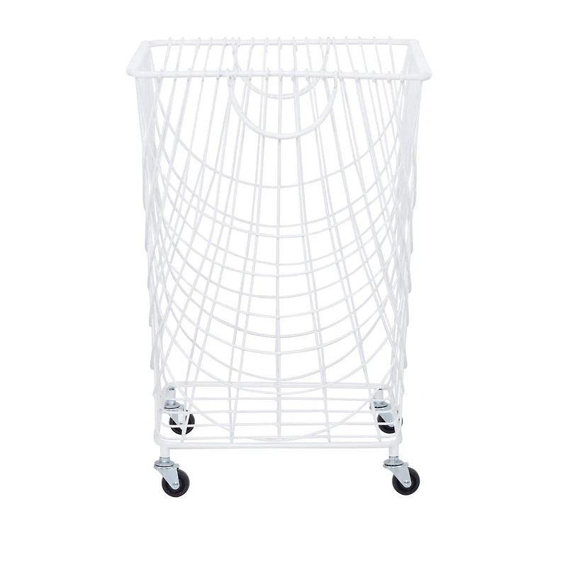 White Iron French Country Storage Cart, 17" x 17" x 17"