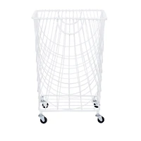 White Iron French Country Storage Cart, 17" x 17" x 17"