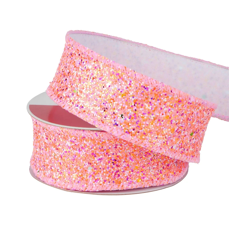 1.5" x 12ft. Pink Mix Wired Glitter Ribbon by Celebrate It®