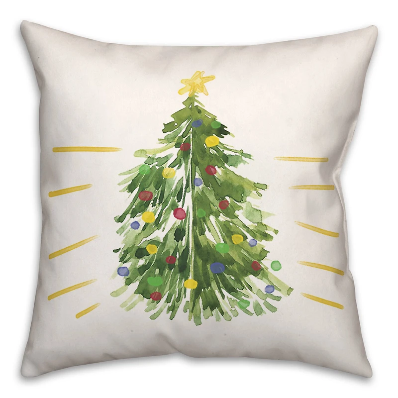 Getting Lit Xmas Tree 18x18 Throw Pillow