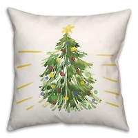 Getting Lit Xmas Tree 18x18 Throw Pillow