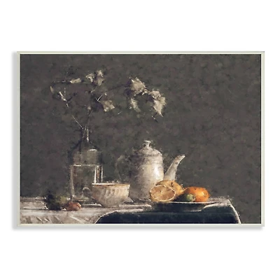 Stupell Industries Vintage Tabletop Still Life Plated Sliced Fruit Wall Plaque