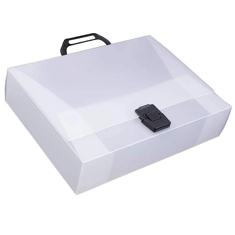 JAM Paper Clear 12.75" x 9.5" Plastic Portfolio Briefcase