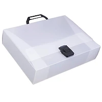JAM Paper Clear 12.75" x 9.5" Plastic Portfolio Briefcase