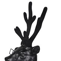 14" Black Reindeer Bust with Glasses & Pipe by Ashland®
