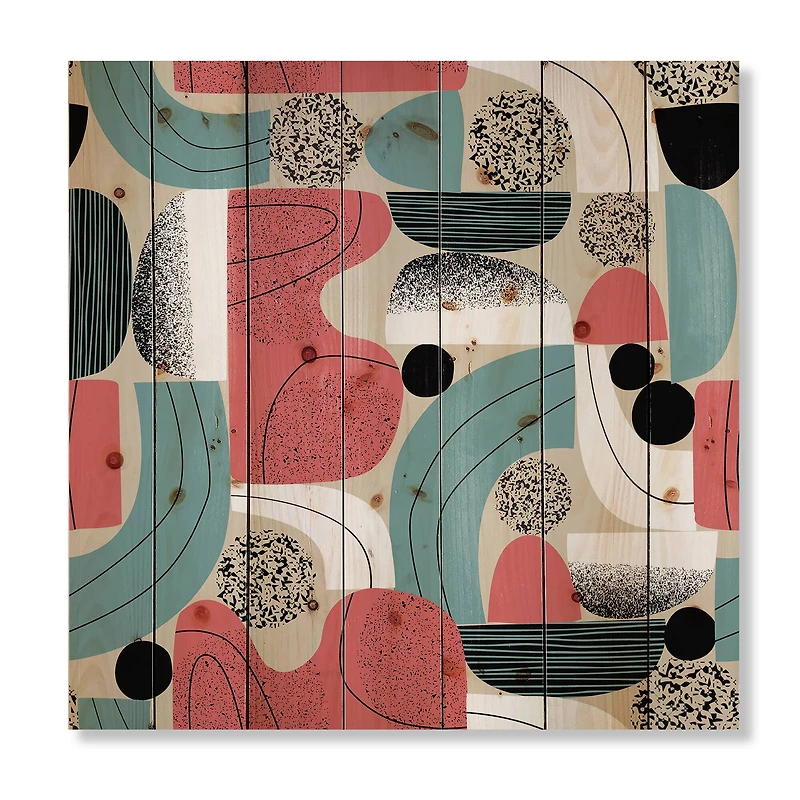 Designart - Retro Shapes With Abstract Suns and Moons III