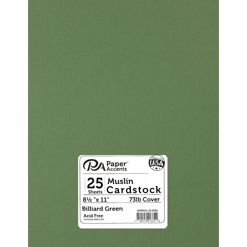 PA Paper™ Accents 8.5" x 11" 73lb. Textured Muslin Cardstock, 25 sheets