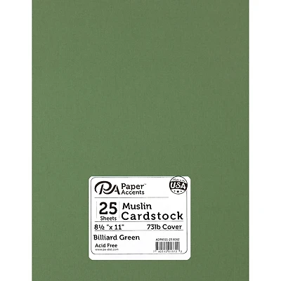 PA Paper™ Accents 8.5" x 11" 73lb. Textured Muslin Cardstock, 25 sheets