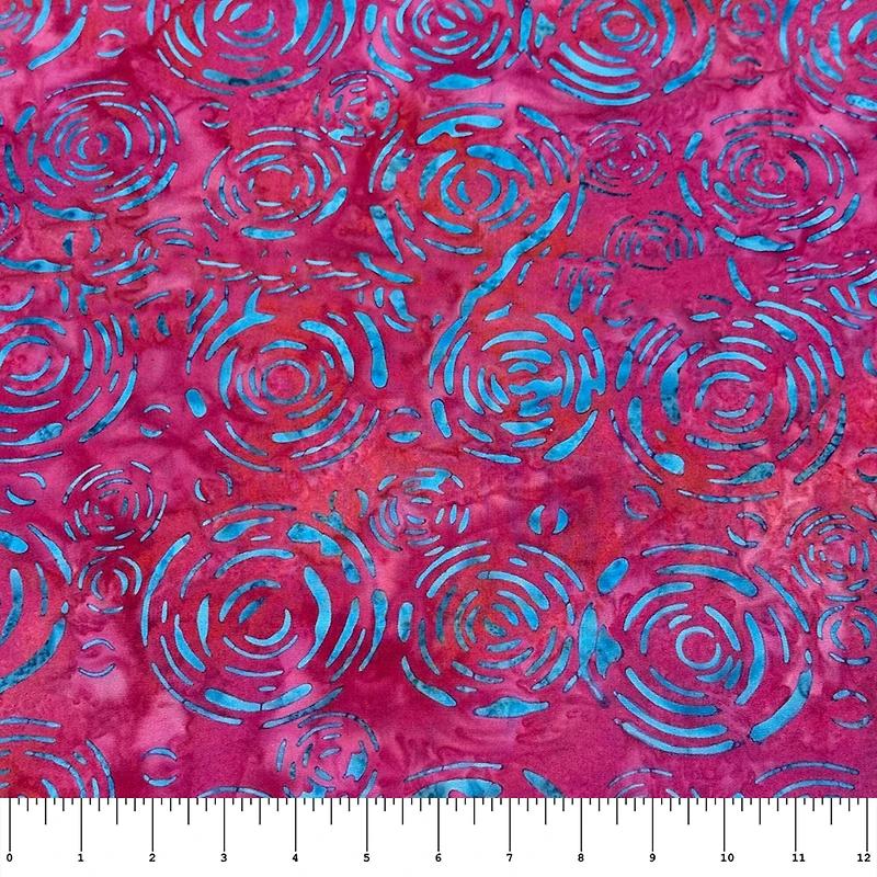 Feldman Premium Indonesian Batik Raspberry Turquoise Cotton Fabric