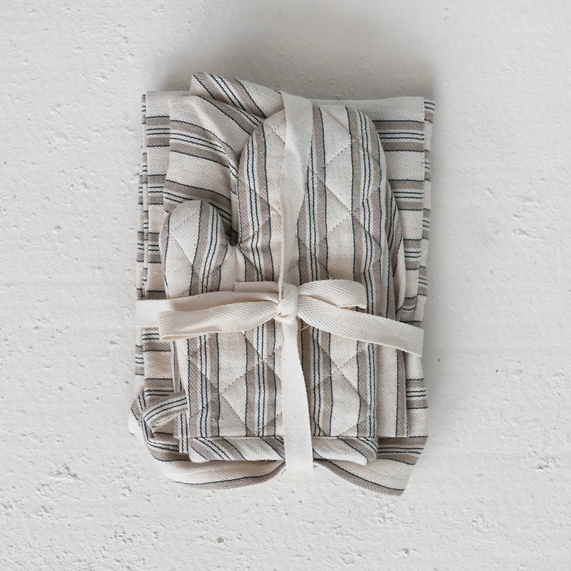 Hello Honey® Striped Cotton Child Apron with Chef Hat & Oven Mitt Set