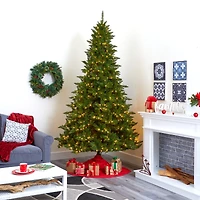 9ft. Pre-Lit Vermont Spruce Artificial Christmas Tree, Warm White LED Lights