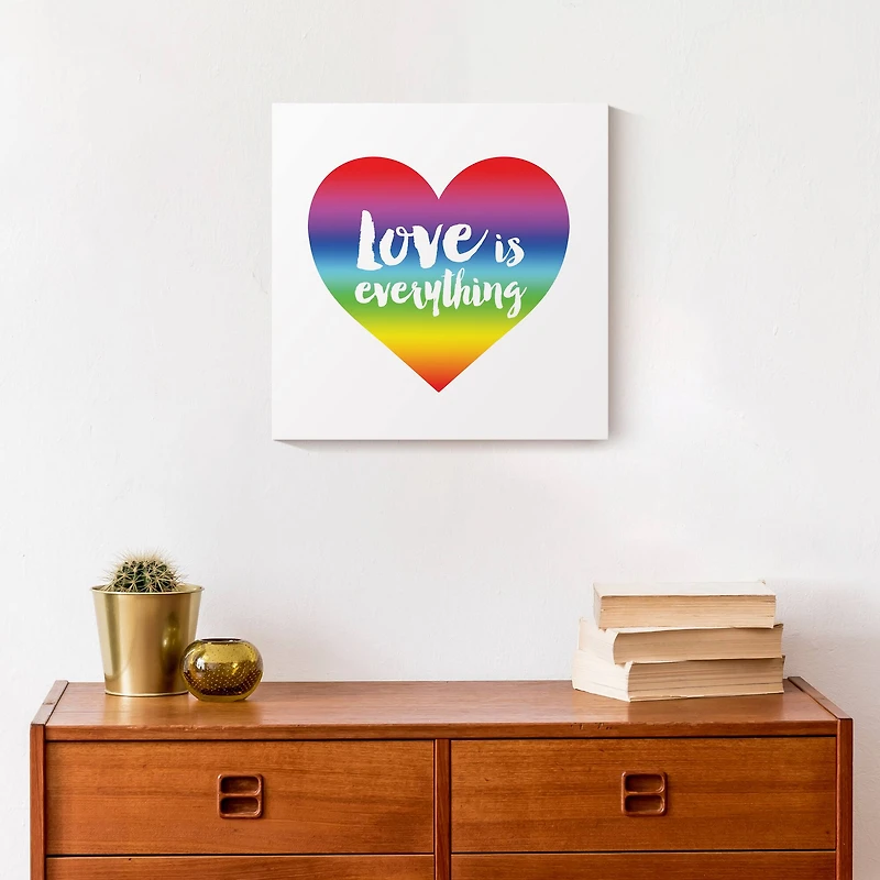 Love Everything Rainbow 12" x 12" Canvas Wall Art