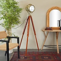 Brown Stainless Steel Spotlight Floor Lamp 31" x 31" x 68"