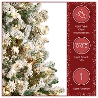 7.5ft. Pre-Lit Acacia Medium Flocked Artificial Christmas Tree, Clear Lights
