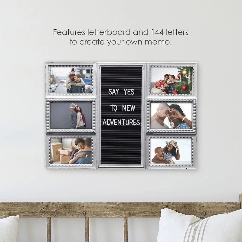 Melannco 6 Opening 20" x 14" Letterboard with Photo Collage