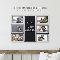 Melannco 6 Opening 20" x 14" Letterboard with Photo Collage