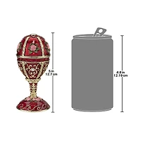 5" The Russian Rosette Rose Romanov Style Enameled Egg