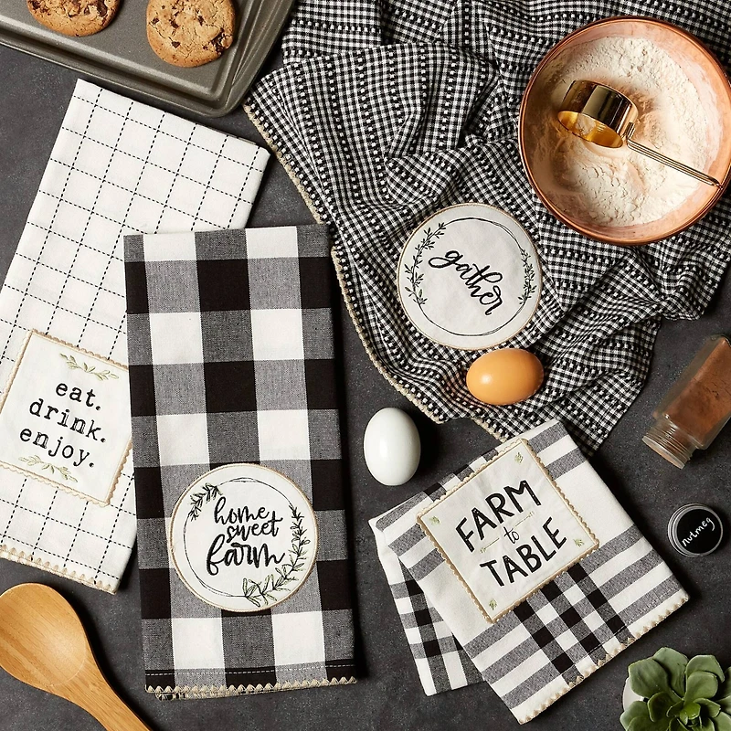 DII® Farm to Table Embellished Dishtowel, 4ct.