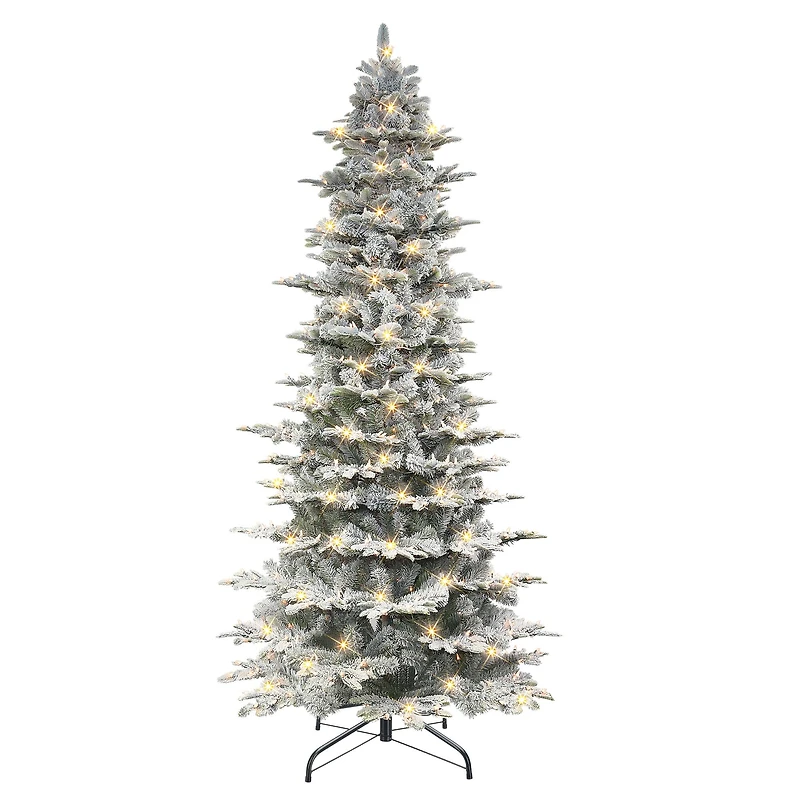 9ft. Pre-Lit Flocked Aspen Fir Artificial Christmas Tree, Clear Lights