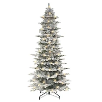 9ft. Pre-Lit Flocked Aspen Fir Artificial Christmas Tree, Clear Lights