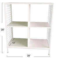 Household Essentials 28" 4-Compartment Trellis Storage Bookshelf