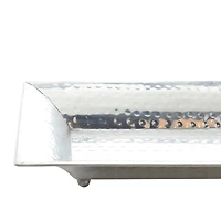 Metallic Silver Aluminum Traditional Tray Set