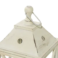 Set of 2" White Wood Coastal Lantern, 19", 12"