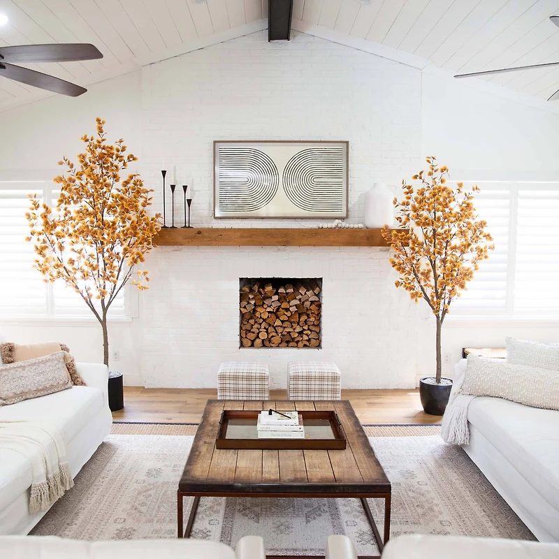 8ft. Potted Artificial Autumn Eucalyptus Tree