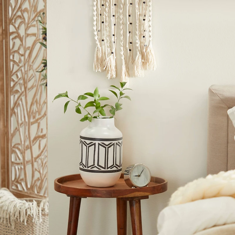 White Porcelain Transitional Vase, 12" x 7" x 7"