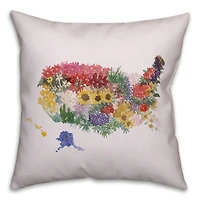 Floral USA 18" x 18" Throw Pillow
