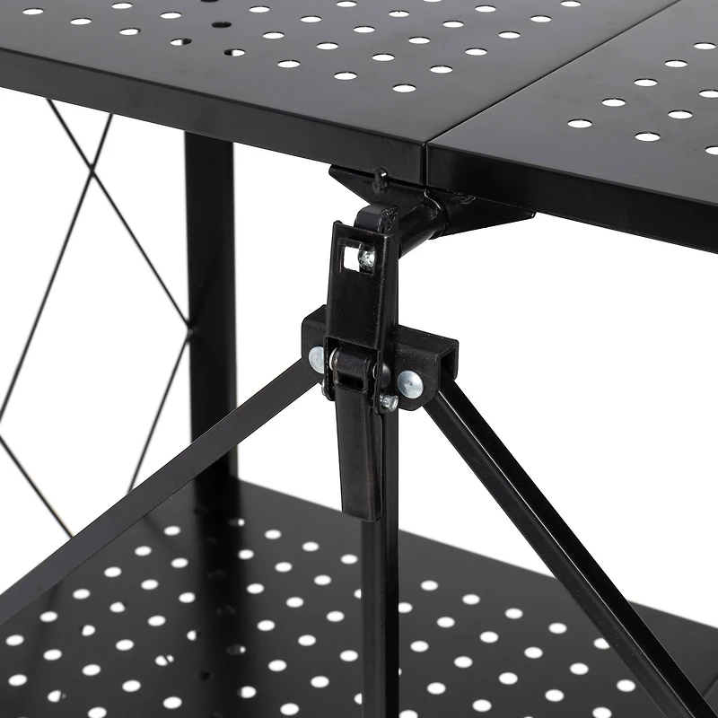 6 Pack: Honey Can Do Black Collapsible 3-Tier Metal Shelf