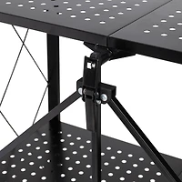 6 Pack: Honey Can Do Black Collapsible 3-Tier Metal Shelf