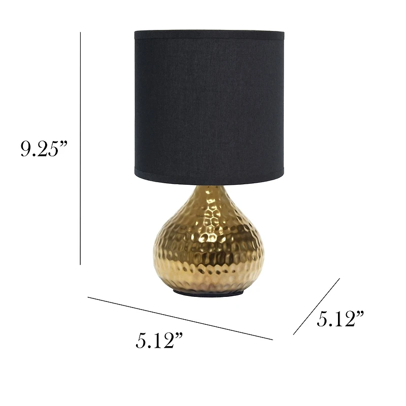 Simple Designs Hammered Gold Table Lamp