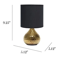 Simple Designs Hammered Gold Table Lamp