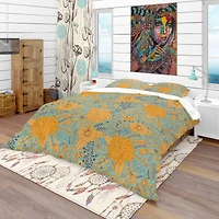 Designart 'Flower Pattern Botanic Texture' Bohemian & Eclectic Bedding Set