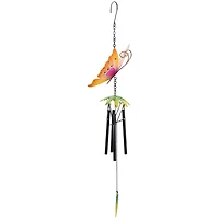 19" Orange Metal Butterfly Outdoor Garden Windchime