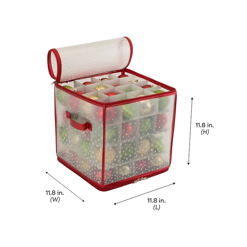 Simplify Clear & Red Ornament Organizer