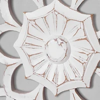 American Art Décor™ 24" Large White Traditional Hand-Carved India Wood Medallion