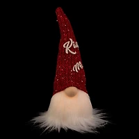11.5" Lighted Red Knit 'Kiss Me' Hat Valentine's Day Gnome