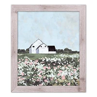 Barn Field 20" x 24" Western White Framed Print