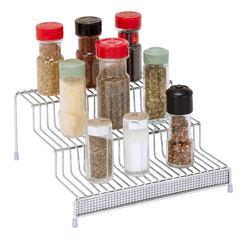 Kitchen Details 3-Tier Pave Diamond Design Spice Rack Shelf Organizer