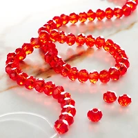 Ruby Faceted Glass Rondelle Beads, 6mm by Bead Landing™