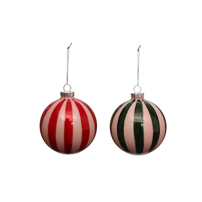Assorted 4" Stripe Glass Ball Ornament by Ashland®, 1pc.