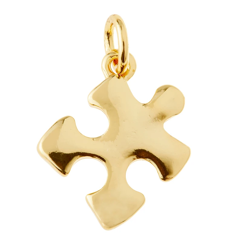 12 Pack: Charmalong™ 14K Gold Plated Puzzle Charm by Bead Landing™