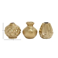 CosmoLiving by Cosmopolitan Gold Stoneware Glam Vase Set