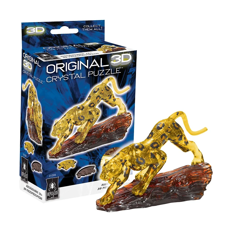 3D Crystal Puzzle - Leopard: 39 Pcs